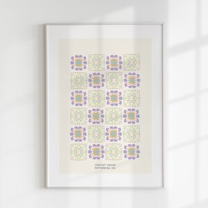 Trendy Crochet Knit Pattern No 1 Colorful Design "CROCHET HOUSE SERIES" Trending Printable Wall Art