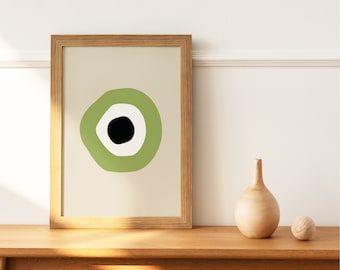 Trendy Wall Art *EVIL EYE SERIES* Digital Evil Eye Print -  Light Green (original art)