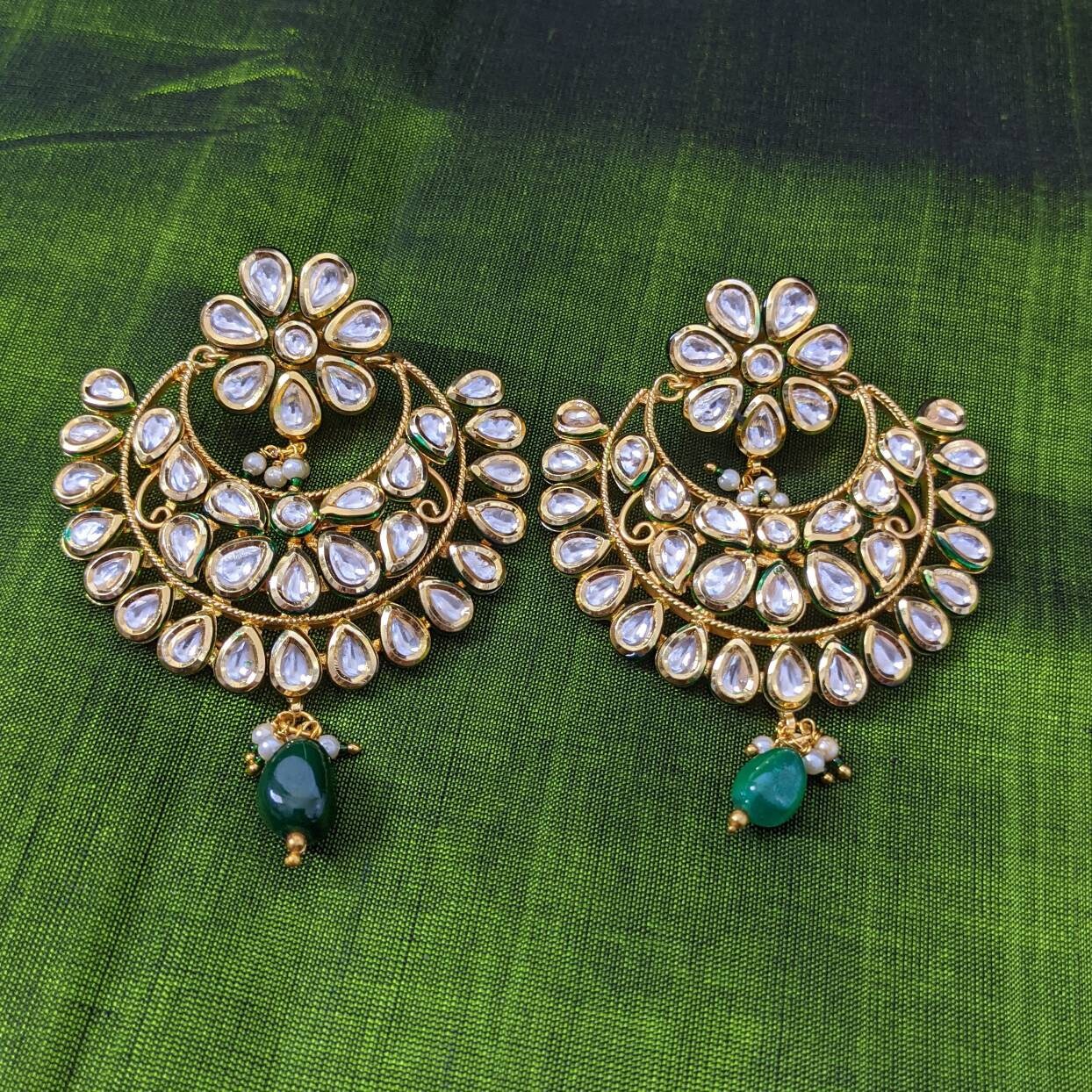 High Quality Kundan Earrings Jewelry, Bridal Wedding Bollywood Earrings