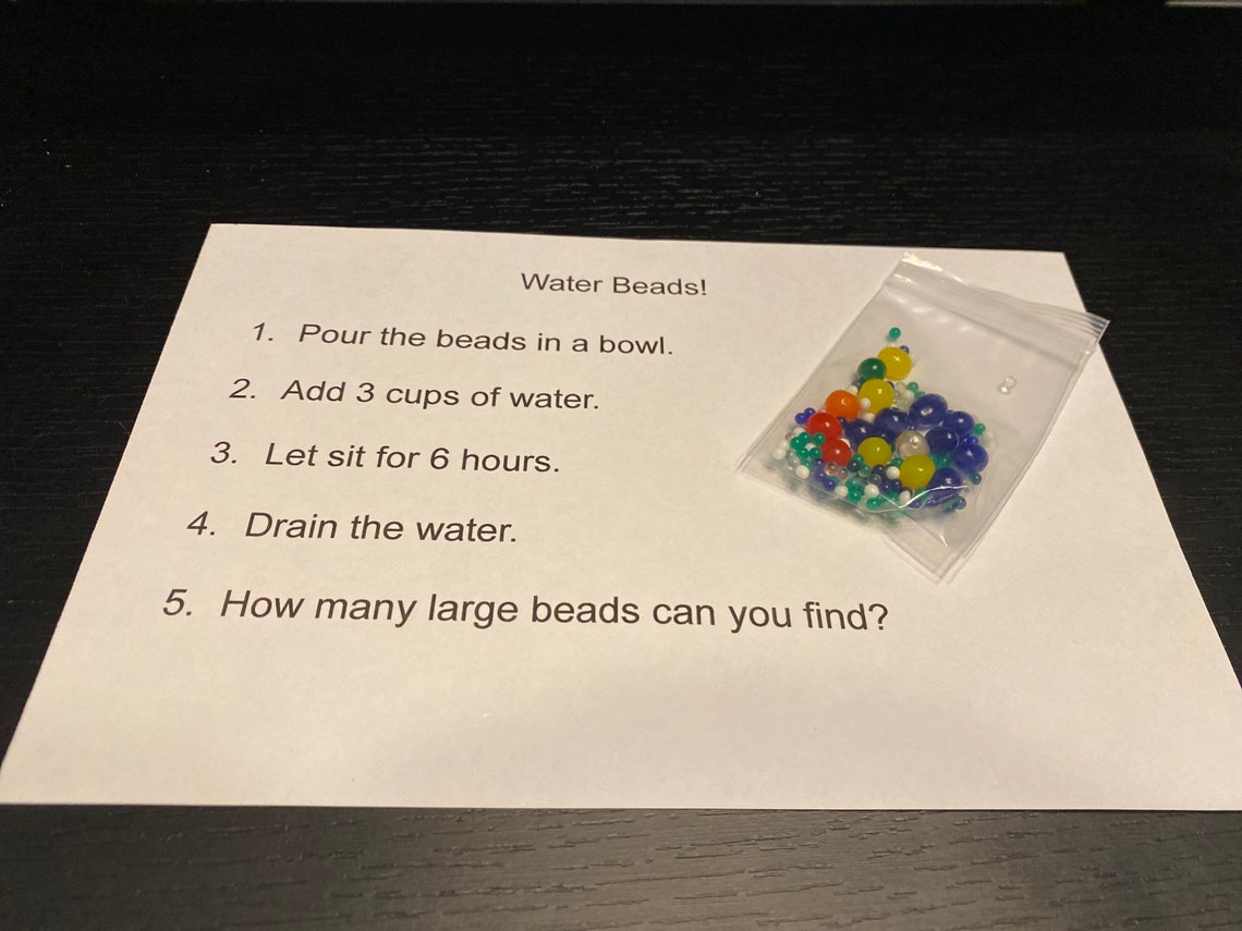 Water Beads with Braille instructions Etsy