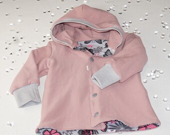 Babyjacke mit Kapuze / Babyjacke für den Frühling / Babyjacke in Größe 74 / Babyjacke aus Sweat / Übergangsjacke für Babys / Kinderjacke