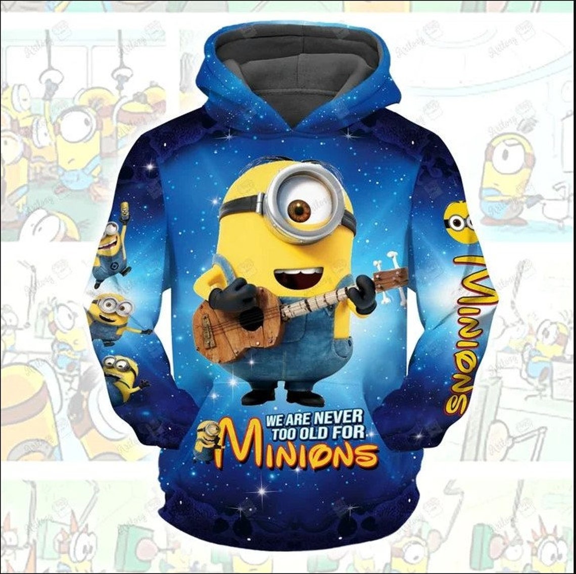Minion 3D Full Printing Hoodie Soft Thick Warm Comfortable Etsy