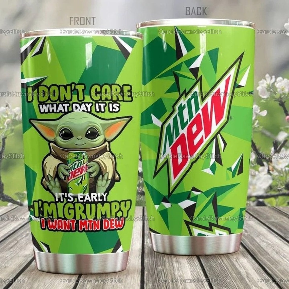 Baby Yoda Mountain Dew Tumbler Gifts Baby Yoda Stainless Etsy