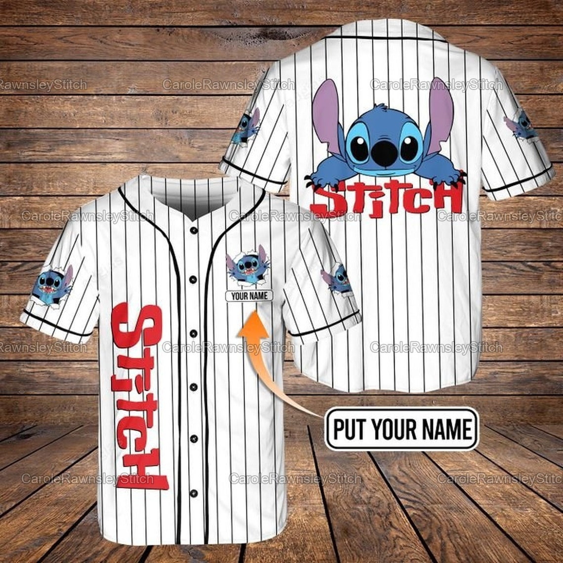 Stitch Cute Baseball Jersey Personalized Stitch Baseball Etsy