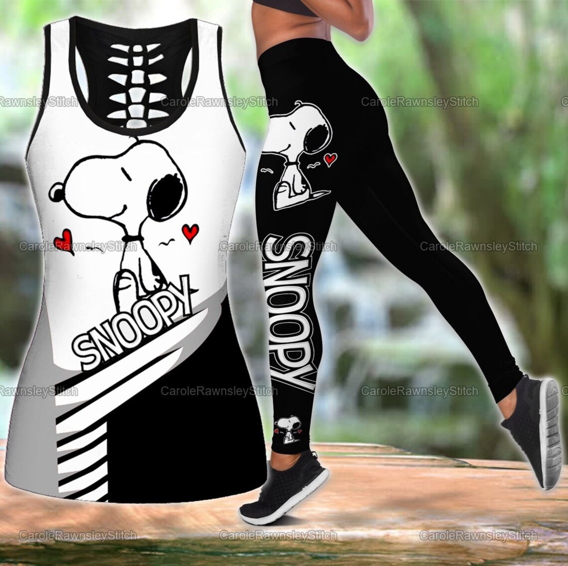 Snoopy Tanktop Legging Gifts Snoopy Peanut Loves Etsy