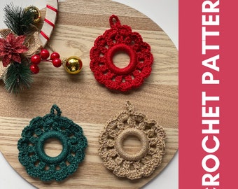 Crochet Pattern Christmas Wreath Decoration Festive Ornament