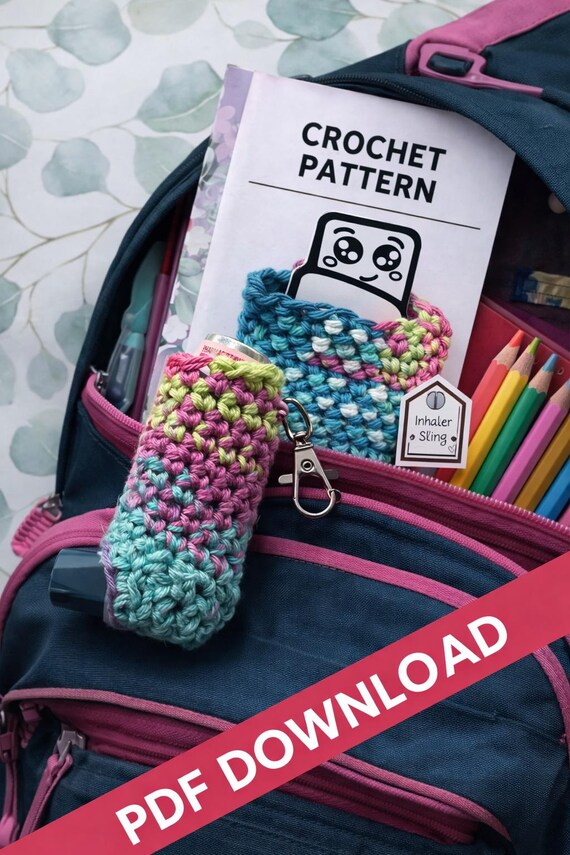Crochet Inhaler Holder Pattern Asthma Inhaler Case Kids Puffer