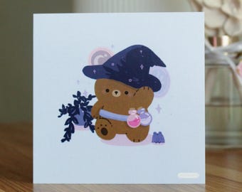 Potion Bear Witch Alchemy Art Print