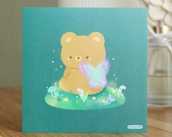 Forest Fairy Bear Art Print