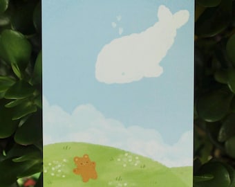 Whale Dreams Postcard Print Bear