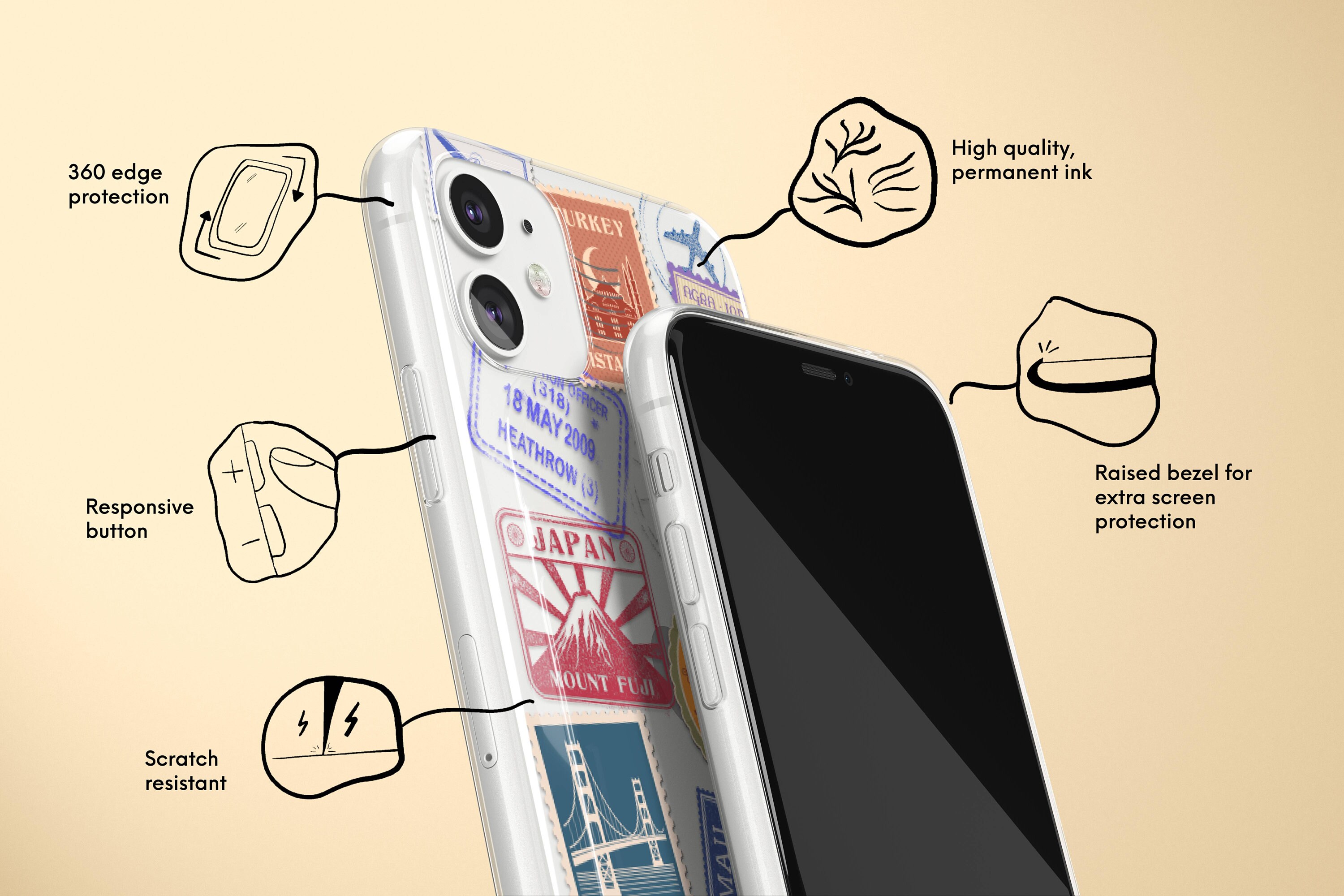 Travel Country Passport Stamp Iphone 13 12 11 Mini Pro Max X Etsy