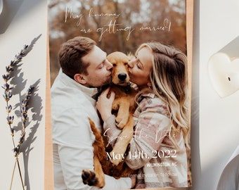 Save the Date Template | Photo Save the Date | Editable Save Our Date | Minimalist Save The Date Card | Dog Wedding Invitation