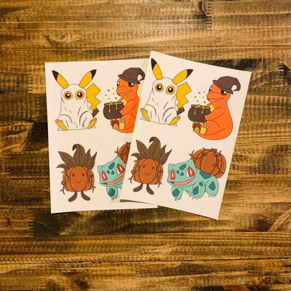 Pokemon Go Stickers: Halloween Set pikachu Bulbasaur 