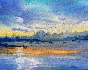 【最終値下げ】 夕日 油彩画 木製フレーム付き 約48cm x 38cm il_340x270.3821226204_sc9y.jpg