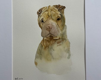 Custom Dog Portrait | Original Hand-Painted Watercolor | Pet Gift | Animal Portrait | Unframed