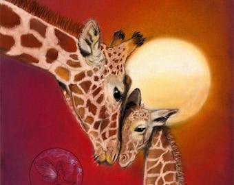 Giraffes Original art Print