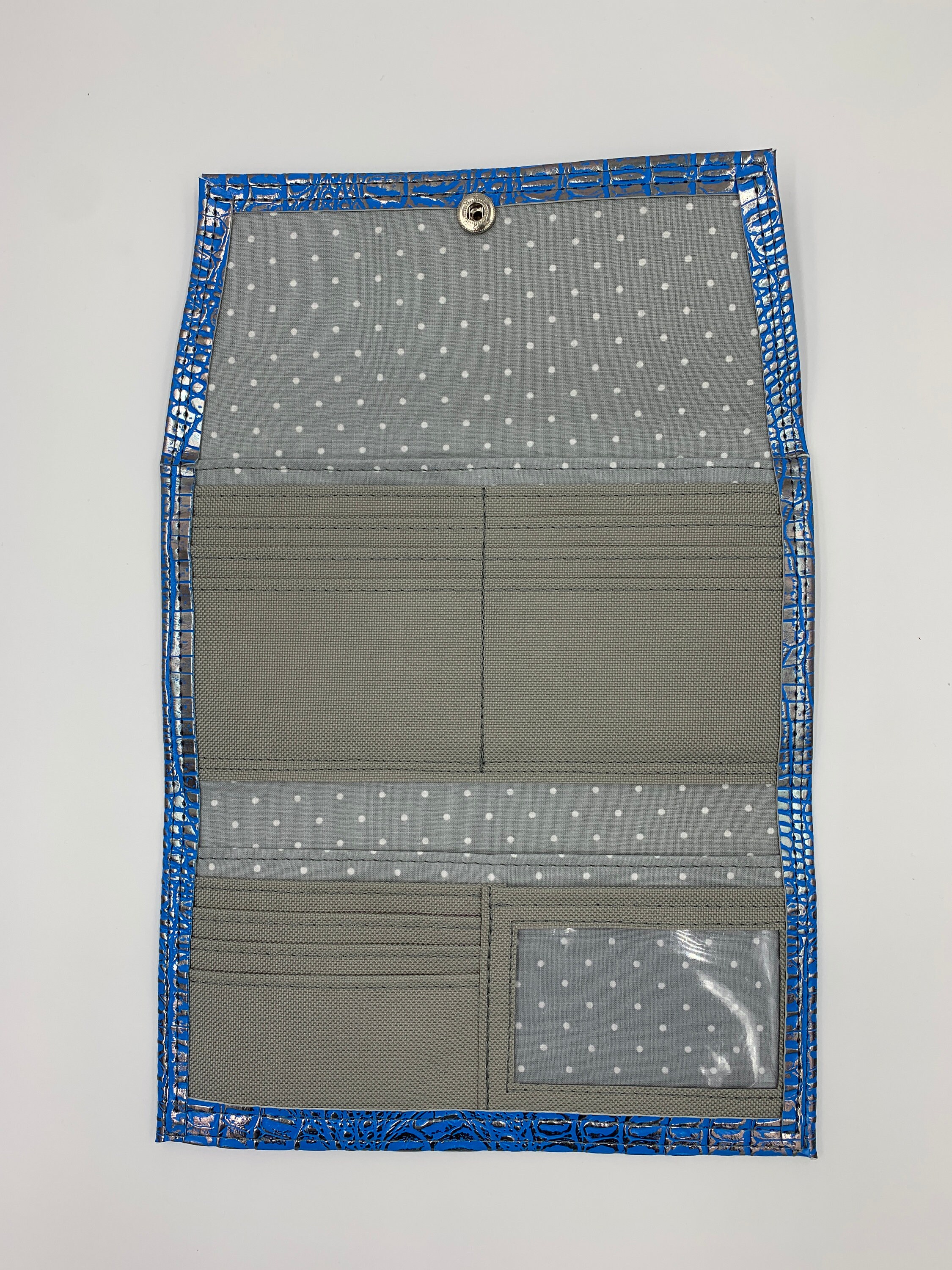 Ladies Architect Wallet, Slim Wallet, Rio Reptile Blue Croc Faux