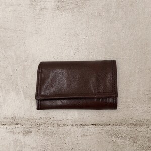 Cartera unisex de tres pliegues, Cartera de hombre, Cartera de mujer, Cartera de niño, Piel sintética marrón rústica