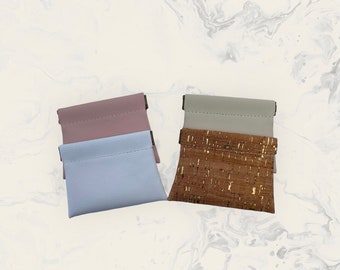 Flex Frame Coin Pouch: Faux Leather Spring Open Storage