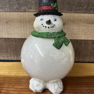 Glass Frosty The Snowman Large 9” Tall