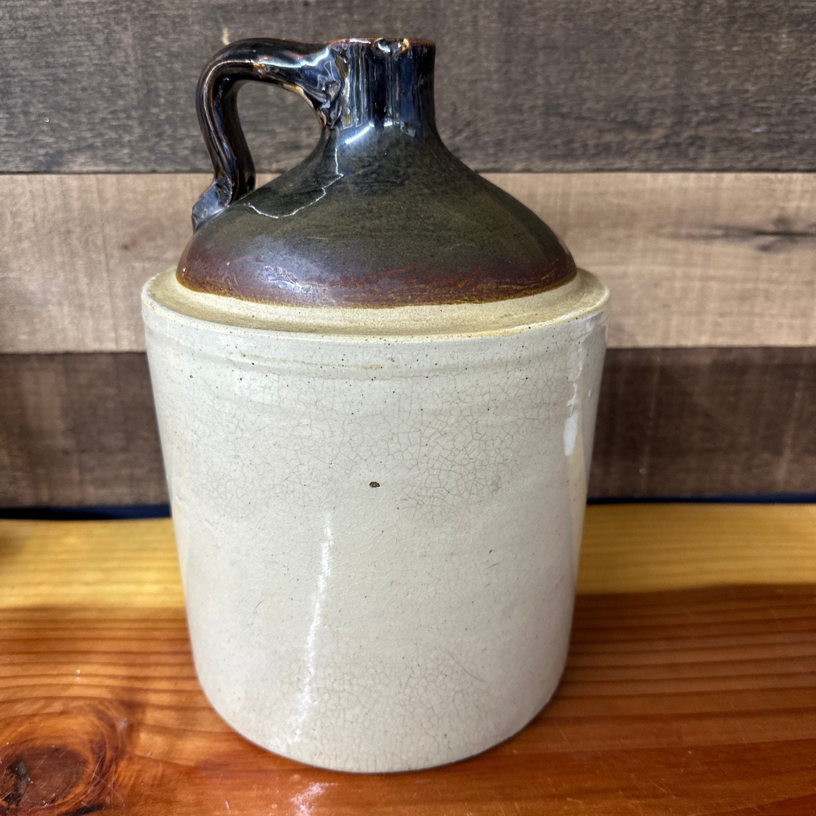 Western Stoneware Moonshine Jug Maple Leaf Etsy