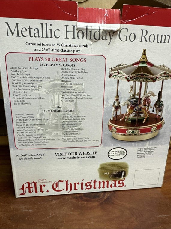 Mr Christmas Metallic Holiday Go Round -in Box- No Movement-for