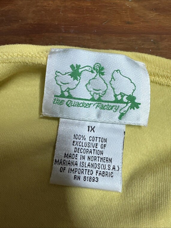 Vtg Quacker Factory Halloween Top 1X Yellow Embroidered Witch Is In View 6