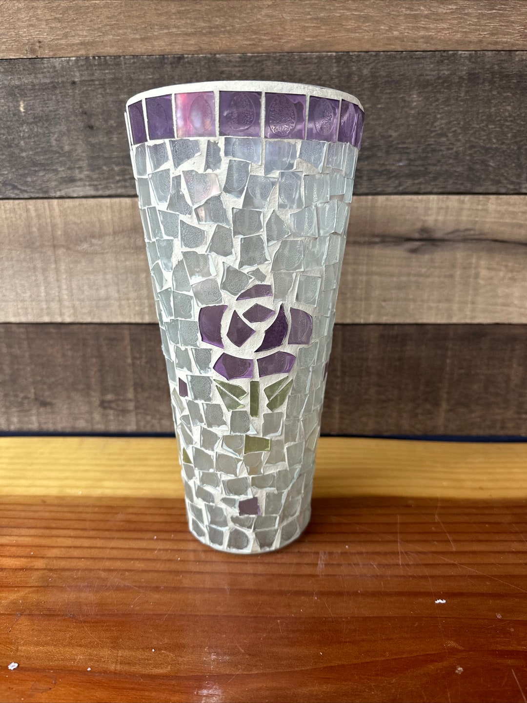 Tall Mosaic Flower Vase Etsy