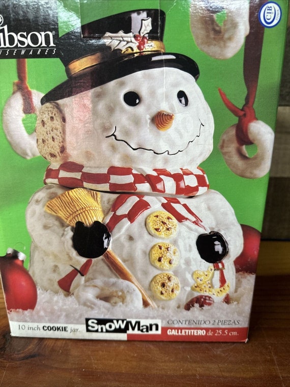 Christmas Cookie Snowman Cookie Jar by Gibson Housewares 10
