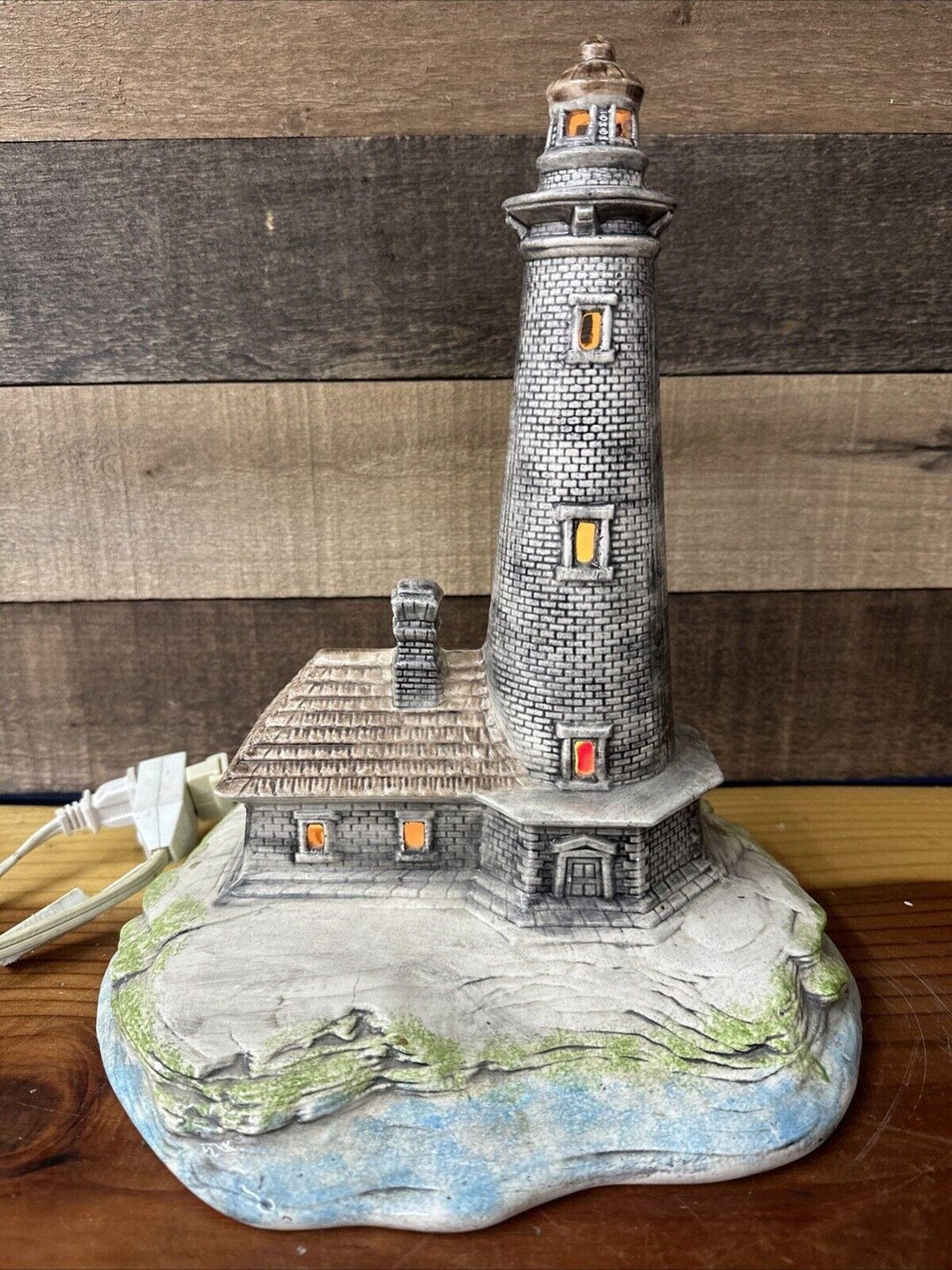 Byron Molds Handpainted Ceramic Lighted Lighthouse Etsy