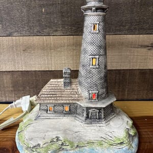Byron Molds Handpainted Ceramic Lighted Lighthouse