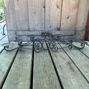 Centerpiece Candelabra Holds 7 Candles Brown Metal