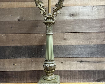 Lámpara de mesa candelabro Bouillotte francesa vintage con 4 portavelas