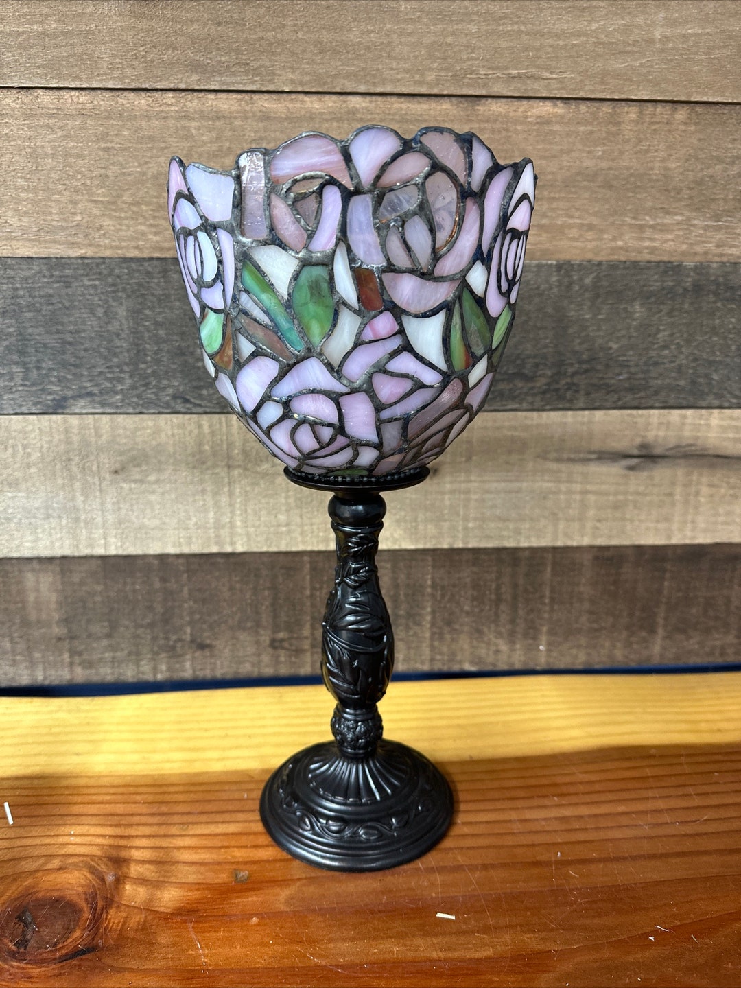 Partylite Floral Stained Glass Votive Holder 13 Etsy