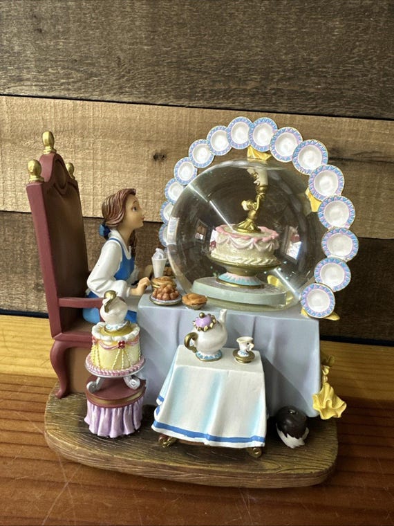 Disney Beauty and the Beast Belle Be Our Guest Snow Globe Music