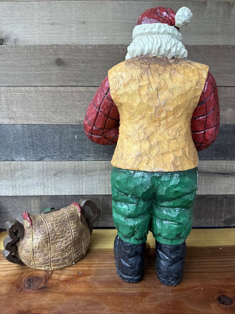 Grandeur Noel Collector’s Edition Fisherman Santa Set Fish Net Basket 21.5” Tall image 6