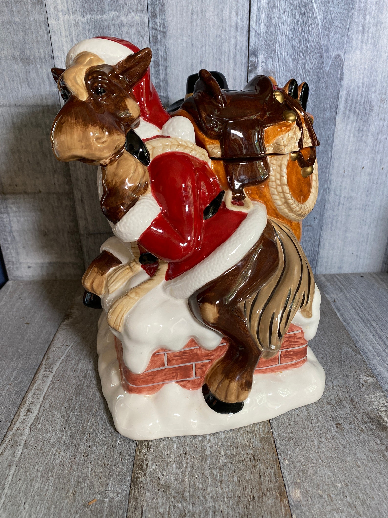 Montana Silversmith Elmer the Horse Santa Cookie Jar Etsy