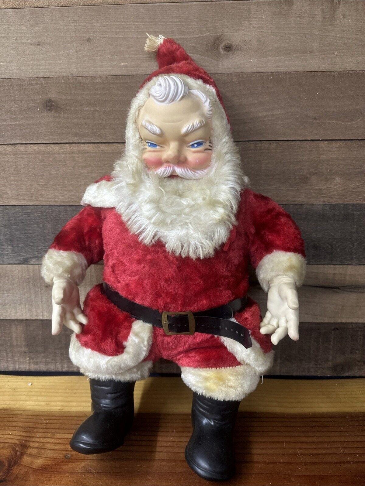 置物 Toimama No.351 50's Rubber Face Christmas Plush Santa Claus Large Stuffed