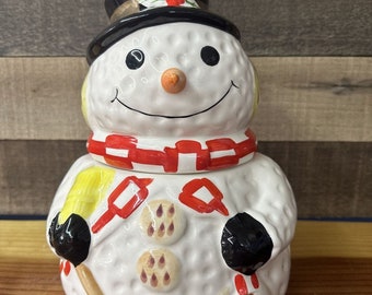 Christmas Cookie Snowman Cookie Jar by Gibson Housewares 10