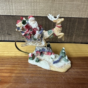 Flying Santa and Sleigh Christmas Figurine