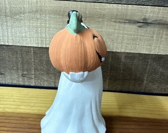 Bougeoir Jack O'Lantern sculpté fait main en céramique de