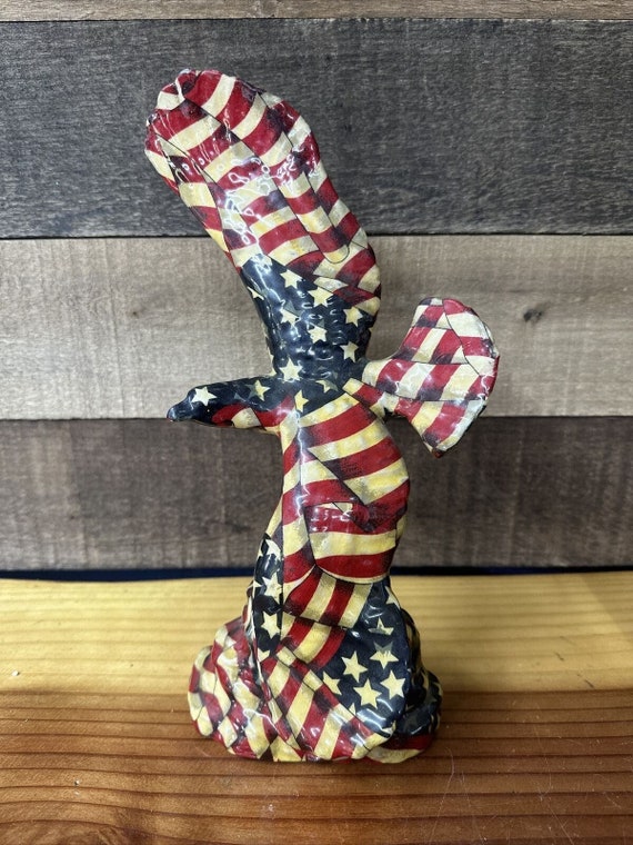 American flag wrapped Soaring eagle Figure 11”