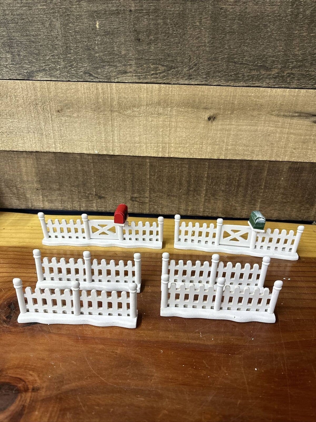 Lot of 6 White Picket Christmas Village Fence Etsy
