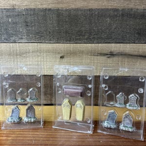 Lemax Spooky Town GRAFSTENEN SET Halloween Village Graves Doodskisten