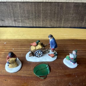 Dept 56 Harvest Seed Cart Heritage Village Collection Conjunto de 3 peças na caixa
