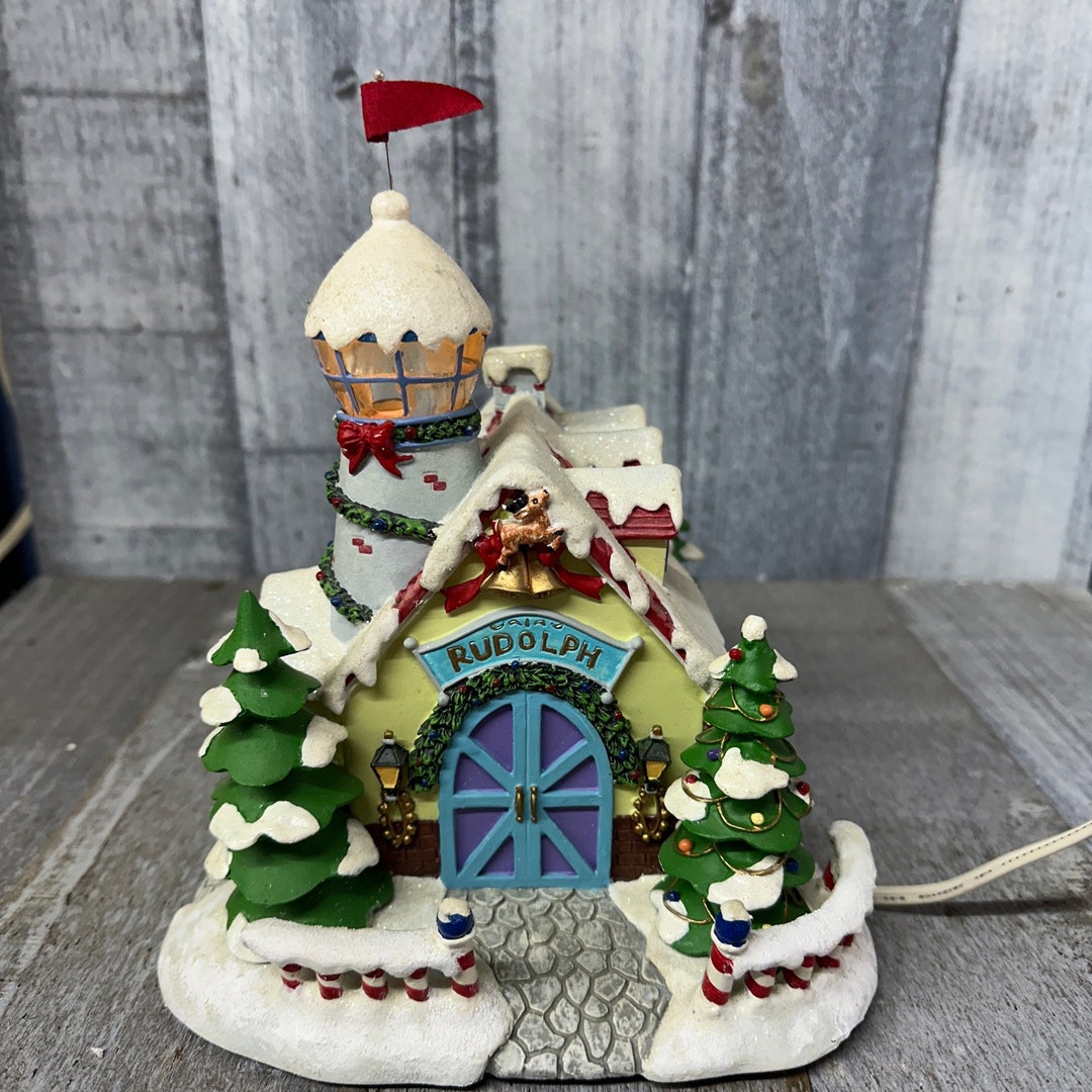 Hawthorne Village Rudolph Watch Tower and Reindeer Barn Etsy