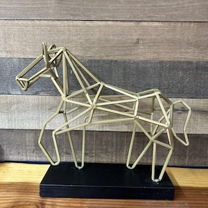 Large Metal Art Horse Sculpture 13” Tall 16” Long