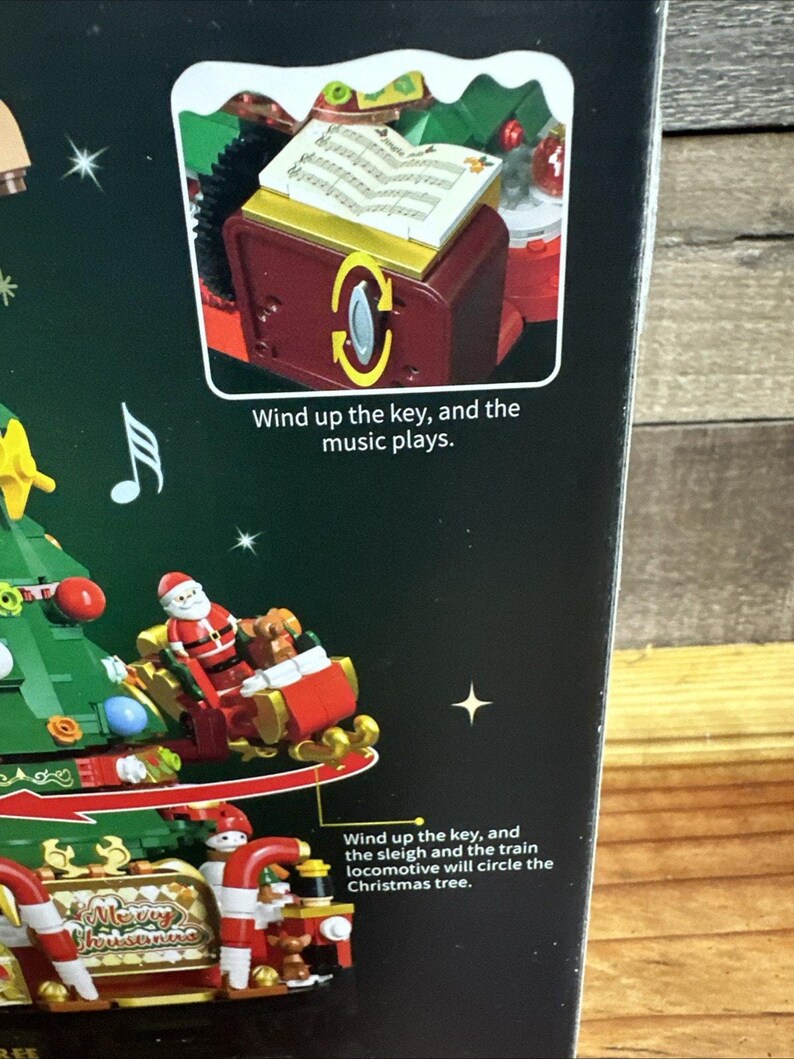 Rotating Music Box Christmas Tree Building Blocks Set New in Box - Etsy