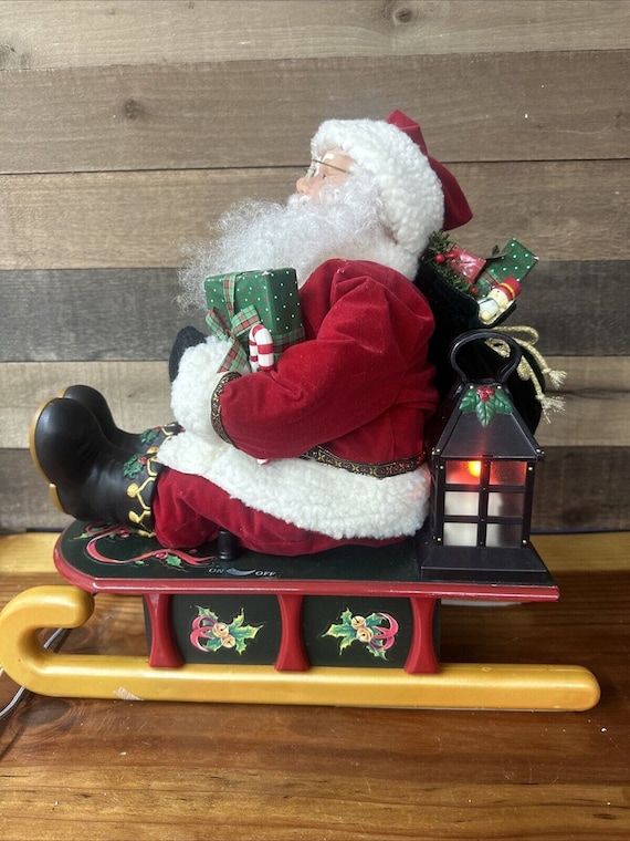 animated santa サンタクロース 人形 ステンドグラスランプ付き animated santa サンタクロース 人形 ステンドグラスランプ付き