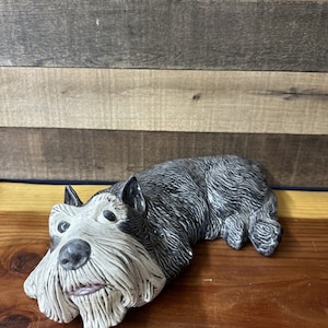 Vintage Rare Ceramic Mold Schnauzer Dog 17” Long
